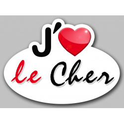 j'aime le Cher (15x11cm) - Autocollant(sticker)