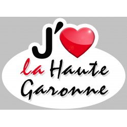 j'aime la Haute-Garonne (15x11cm) - Autocollant(sticker)