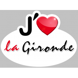 j'aime la Gironde (15x11cm) - Autocollant(sticker)