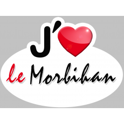 j'aime le morbihan (15x11cm) - Autocollant(sticker)
