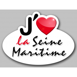 j'aime la Seine-Maritime (15x11cm) - Autocollant(sticker)