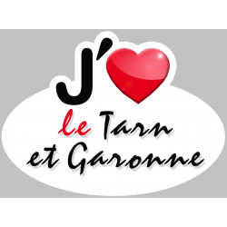j'aime le Tarn-et-Garonne (5x3.7cm) - Autocollant(sticker)