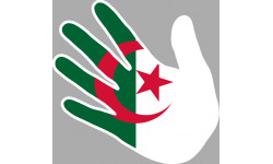 Autocollant (sticker): drapeau algerien main