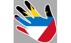 Autocollant (sticker): drapeau Antigua and Barbuda main