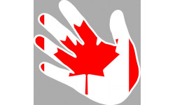 Autocollant (sticker): drapeau Canada main