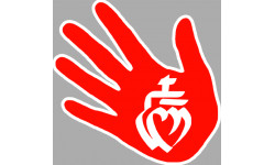 Autocollant (sticker): Sticker / autocollant main vendeenne rouge