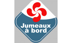 Autocollant (sticker): bebes a bord jumeaux basque